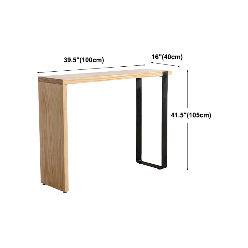 Table du bar à bois naturel rectangle table à manger du salon de salon de traîneau moderne