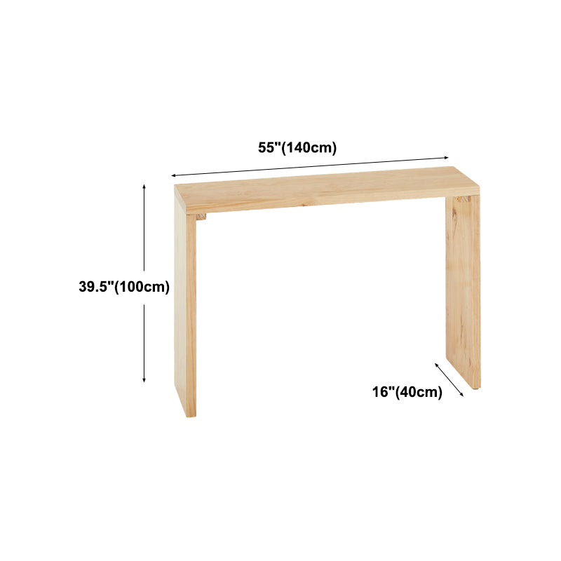 Rectangle Modern Bar Height Table Sled Wood Natural Counter Table for Living Room