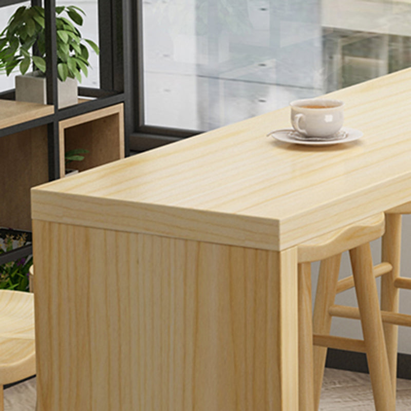 Tavolo da bistrot in legno naturale interno moderno tavolo da cocktail slitta rettangolo