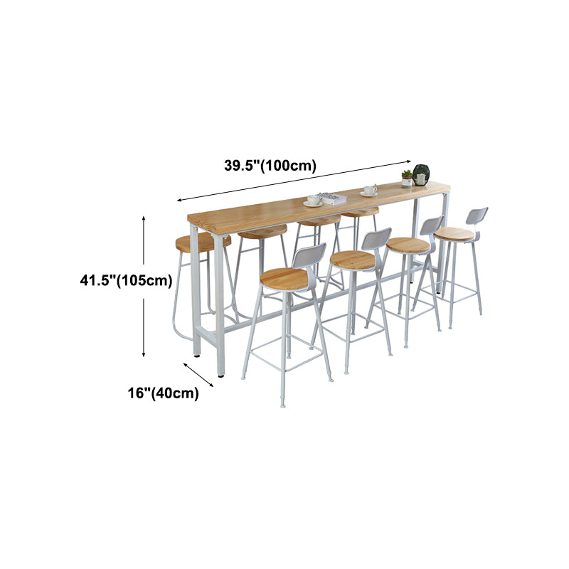 Houten pubtafel natuurlijke moderne voetsteun trent pubhoogte eettafel (alleen tafel)