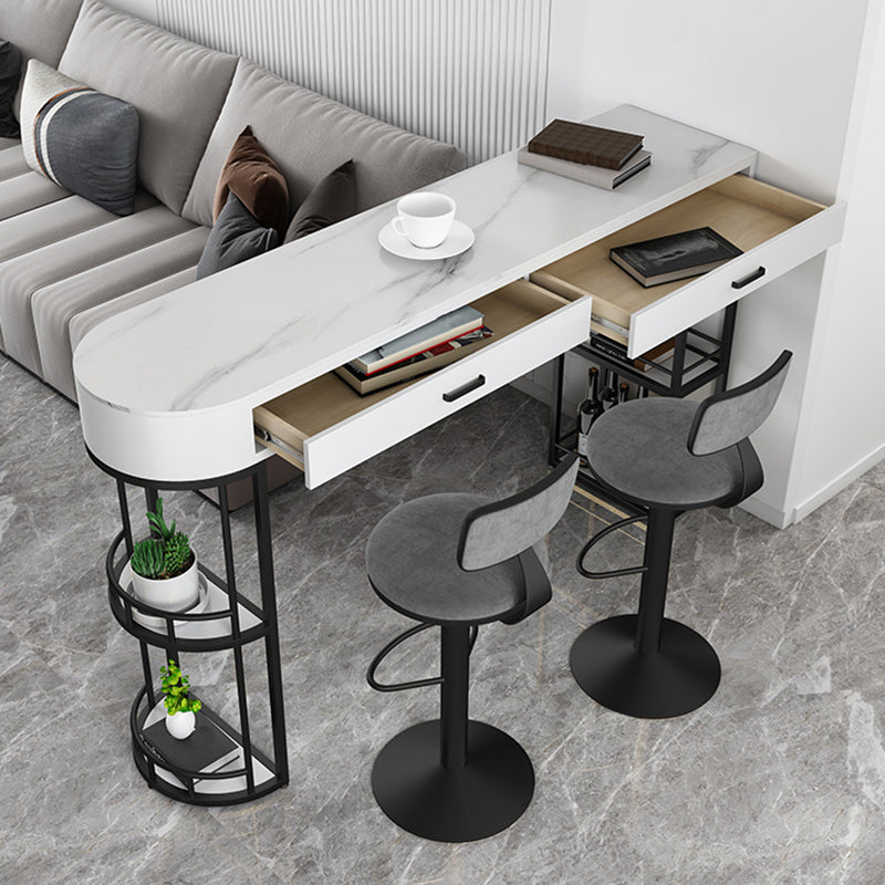 Living Room Pub Bar Table Contemporary Sled Storage Counter Wine Table