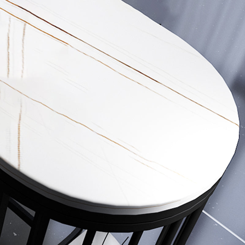 Modern Black and White Event and Cocktail Table Marble Storage Counter Table