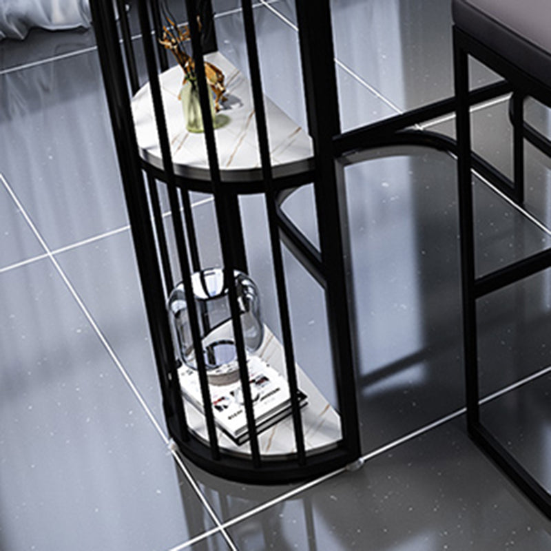 Modern Black and White Event and Cocktail Table Marble Storage Counter Table