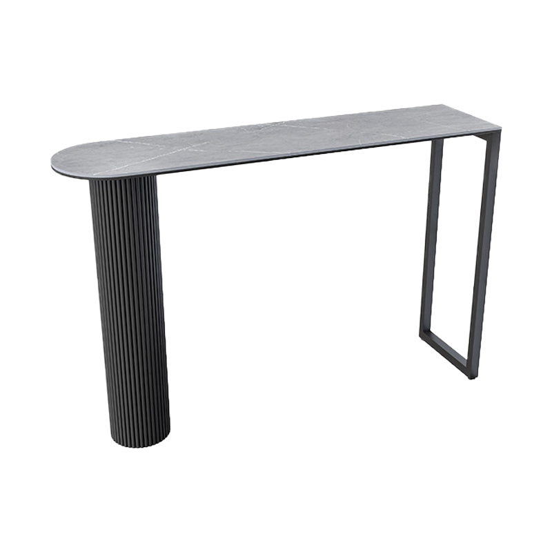 Contemporary Bar Dining Table Indoor Bar Height Cocktail Table with Iron Base