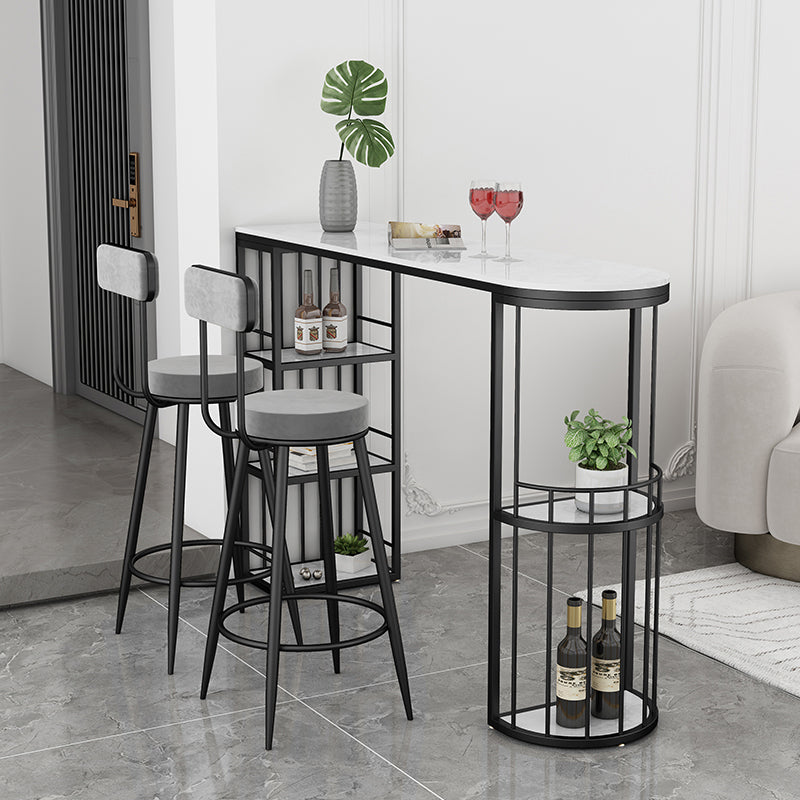 Binnen stenen slede cocktailbalk tafel moderne vaste tafel opbergstaaf hoogtetafel