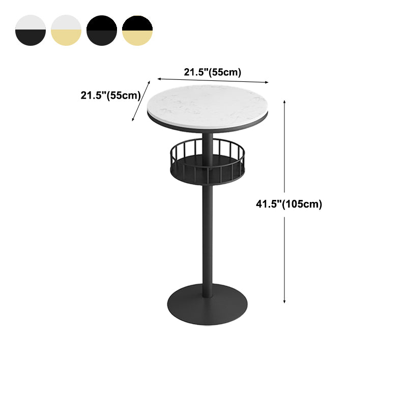 Hedendaags marmeren pedestal Pub Bar Table Balkon Event en cocktailtafel met opslag