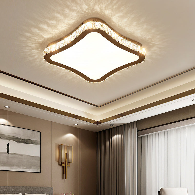 Contemporary Flush Mounted Ceiling Lights LED Crystal Shade Ceiling Mount Lighting