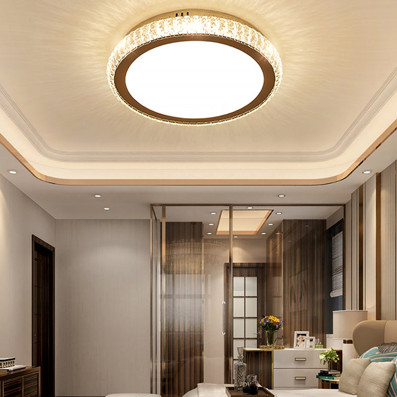 Contemporary Flush Mounted Ceiling Lights LED Crystal Shade Ceiling Mount Lighting