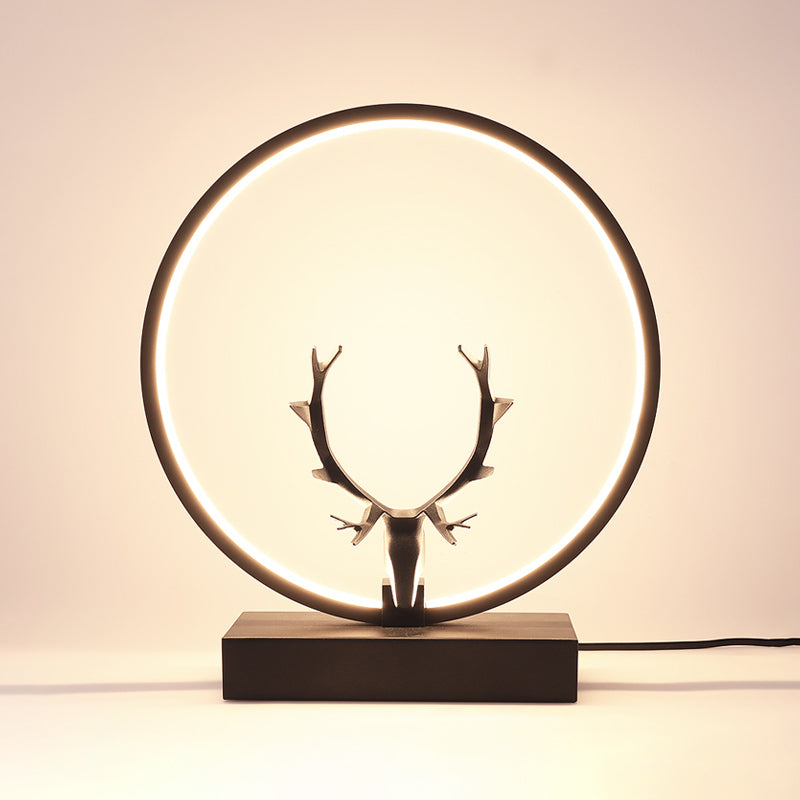 Metal Circle Table Lamp Nordic Antler Shape 1 Light Desk Lamp for Bedroom