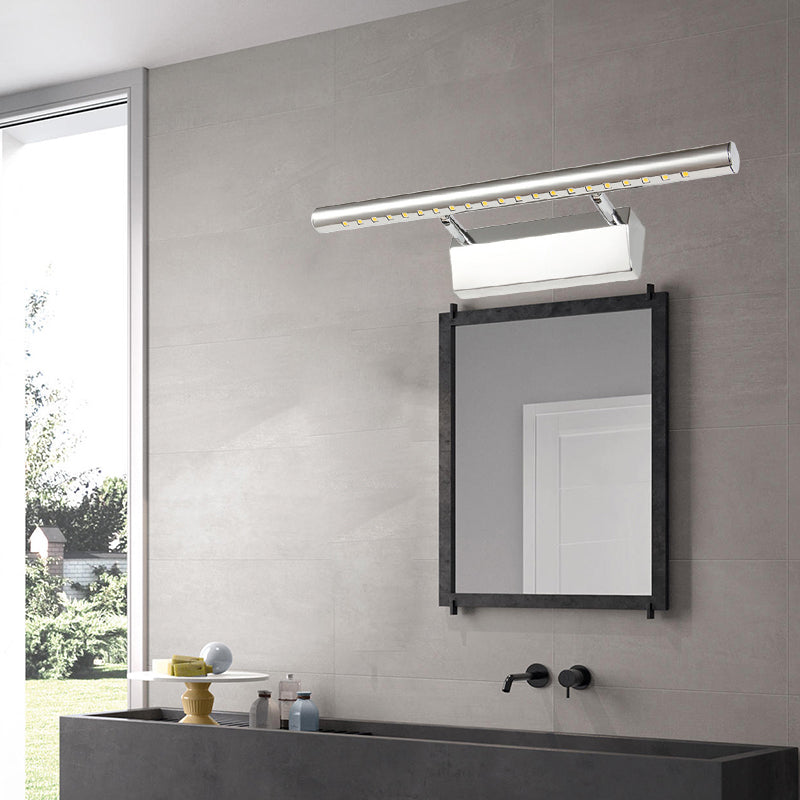 Cilíndrico moderno Cilindro tocador de pared Metálico Metálico 10 "/16" W Lámpara de pared de baño LED en cromo, luz cálida/blanca