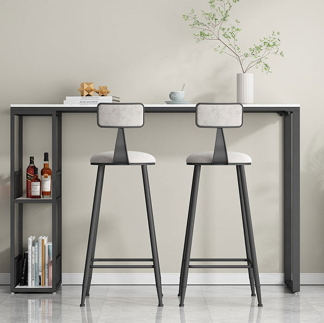 Glam -stijl 41.3 "H Bar Tabel Marmeren Wit Rechthoek Top Bistro Table voor woonkamer