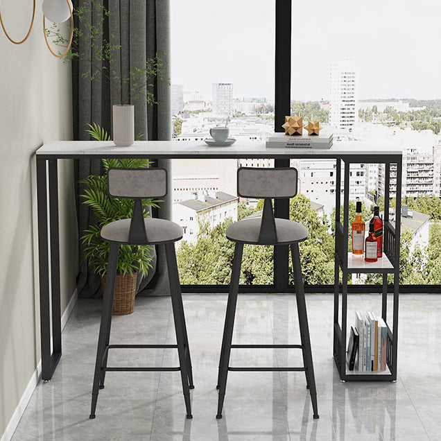 Glam -stijl 41.3 "H Bar Tabel Marmeren Wit Rechthoek Top Bistro Table voor woonkamer