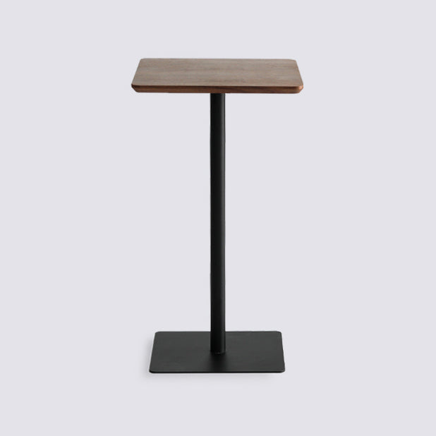 Tavolo da pranzo in legno solido industriale in acciaio tavolo fisso a base di bistrot piedistallo singolo