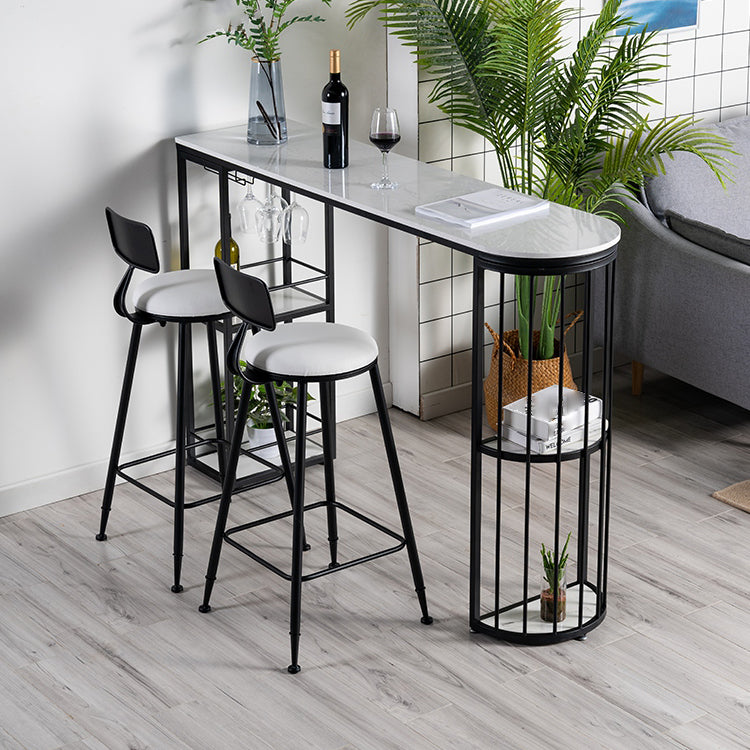 Marmeren top cocktailbalk tafel Noordse 42-inch hoogte opslagtafel voor woonkamer