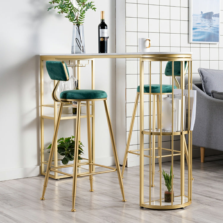 Marmeren top cocktailbalk tafel Noordse 42-inch hoogte opslagtafel voor woonkamer