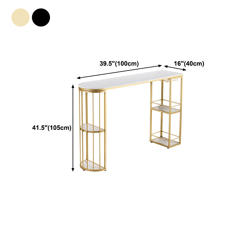 Marmeren top cocktailbalk tafel Noordse 42-inch hoogte opslagtafel voor woonkamer