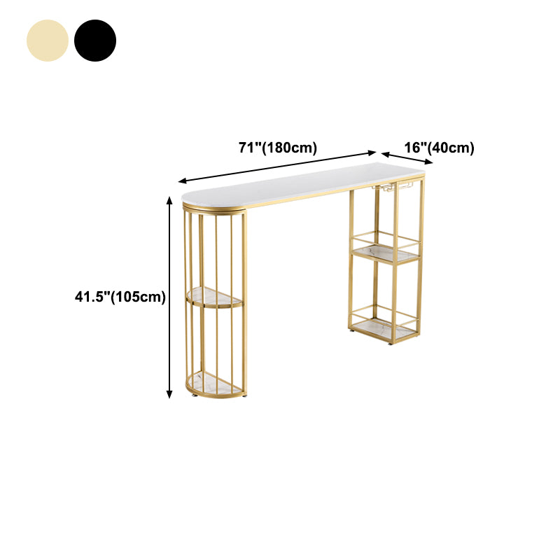 Marmeren top cocktailbalk tafel Noordse 42-inch hoogte opslagtafel voor woonkamer