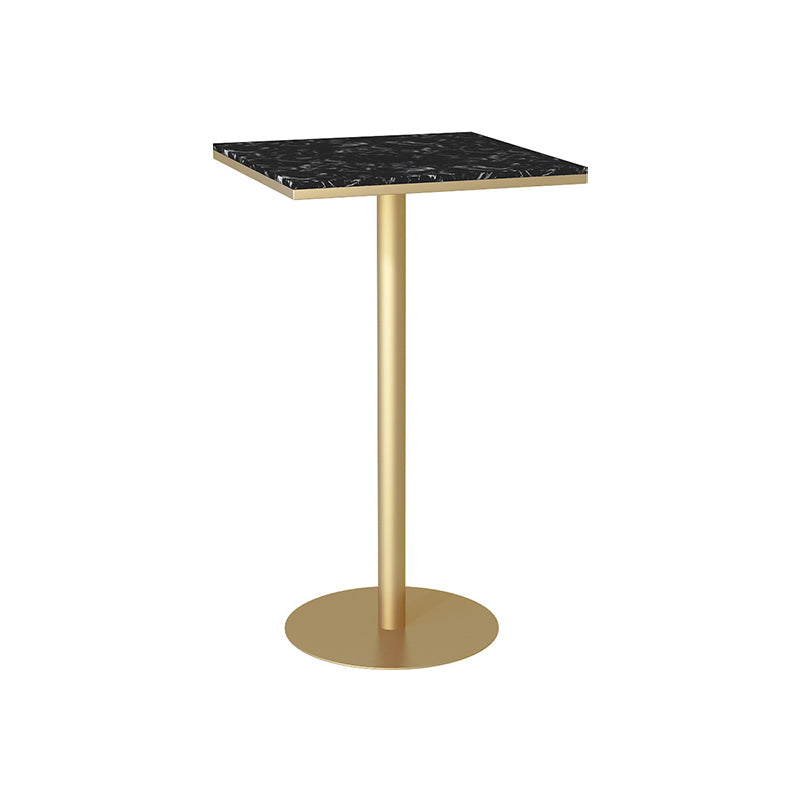 Glam -stijl gouden ijzeren balktafel marmeren top bistro tafel - 21.6 "w x 41.3" h h