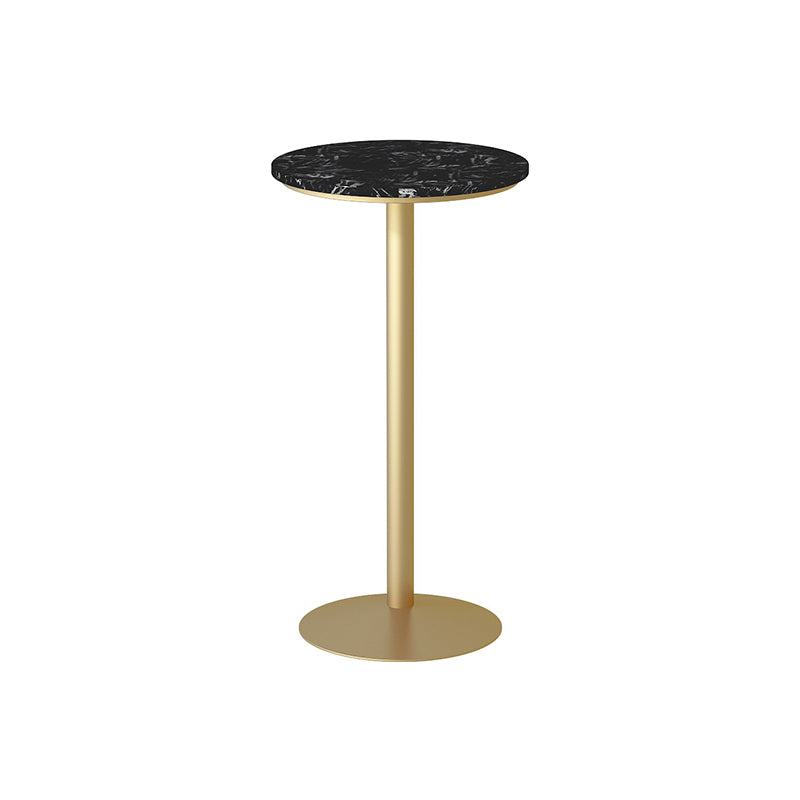 Glam -stijl gouden ijzeren balktafel marmeren top bistro tafel - 21.6 "w x 41.3" h h