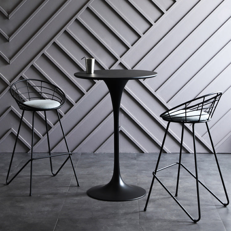 Industriële metalen balktafel ronde top 41.3 "h voetstuk bistro tafel voor café en breakroom