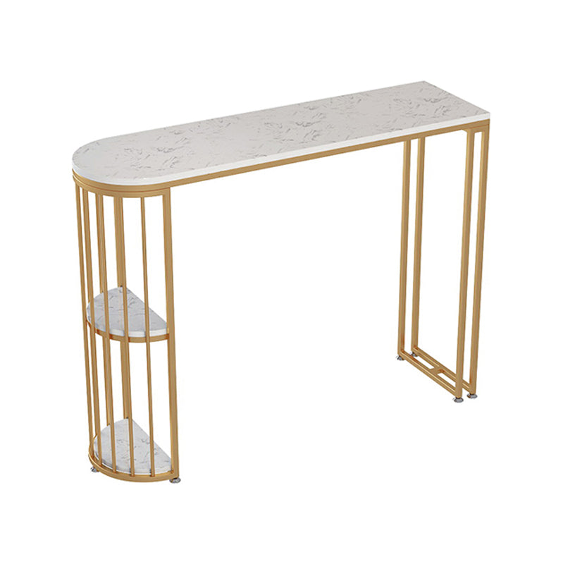 Glam Style Gold Iron Bar Tabel 41.3 "H Marble White Top Bistro Table voor woonkamer