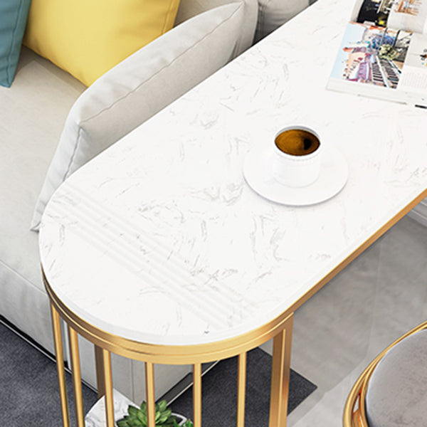 Glam Style Gold Iron Bar Tabel 41.3 "H Marble White Top Bistro Table voor woonkamer