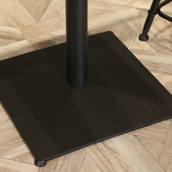 Industrial Black Metal Bar Table Wood 21.6"W Top Indoor Pedestal Bistro Table