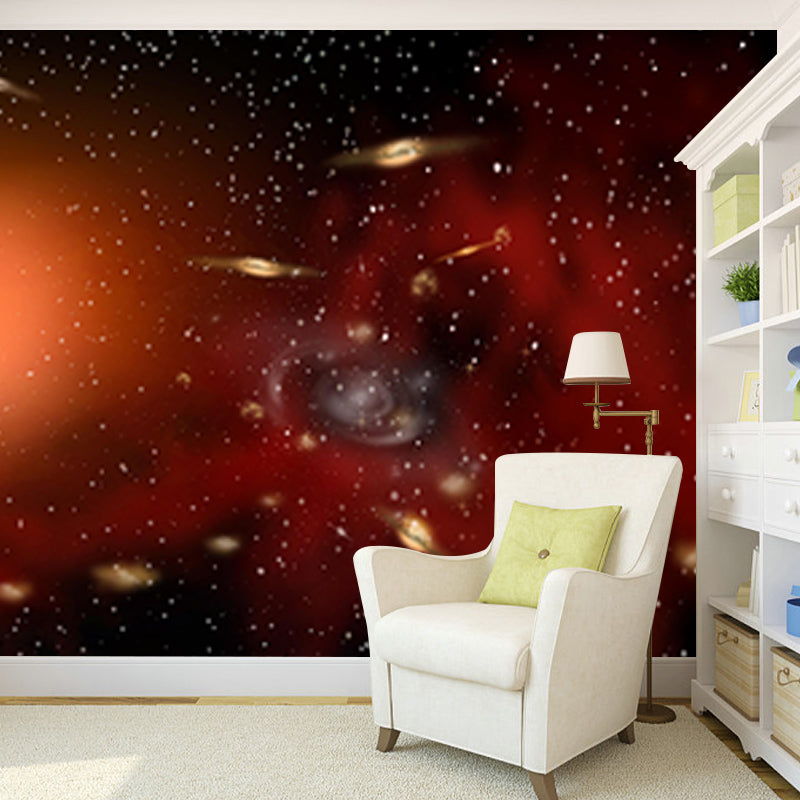 Horizontal Illustration universe Mural Wallpaper Eco-friendly for Bedroom