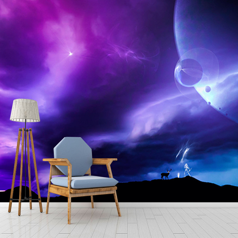 Illustration Customized Universe Wall Mural Wallpaper Eco-friendly for Living Room