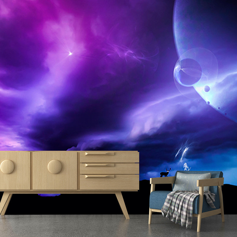 Illustration Customized Universe Wall Mural Wallpaper Eco-friendly for Living Room