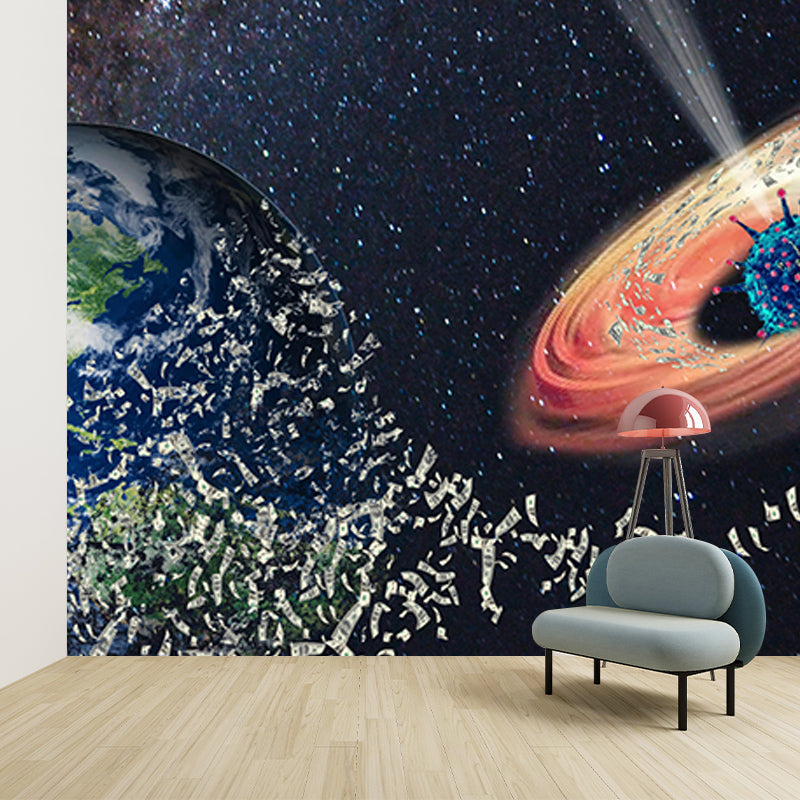 Universe Illustration Wall Mural Wallpaper Eco-friendly for Bathroom