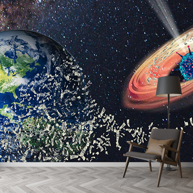 Universe Illustration Wall Mural Wallpaper Eco-friendly for Bathroom