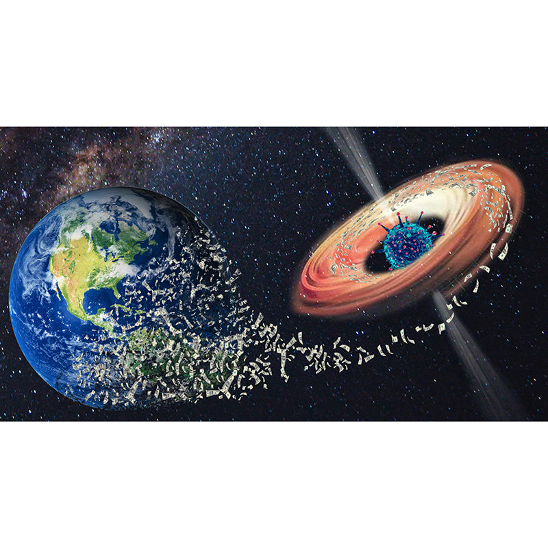 Universe Illustration Wall Mural Wallpaper Eco-friendly for Bathroom