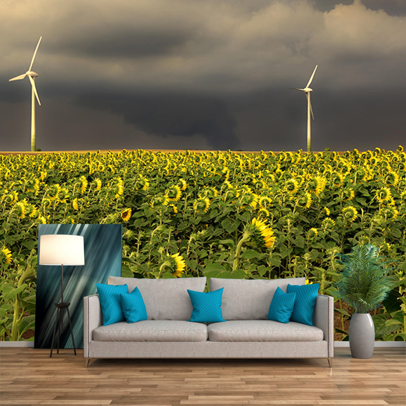 Windmill Horizontal Photography Mural Wallpaper Eco-friendly for Bedroom