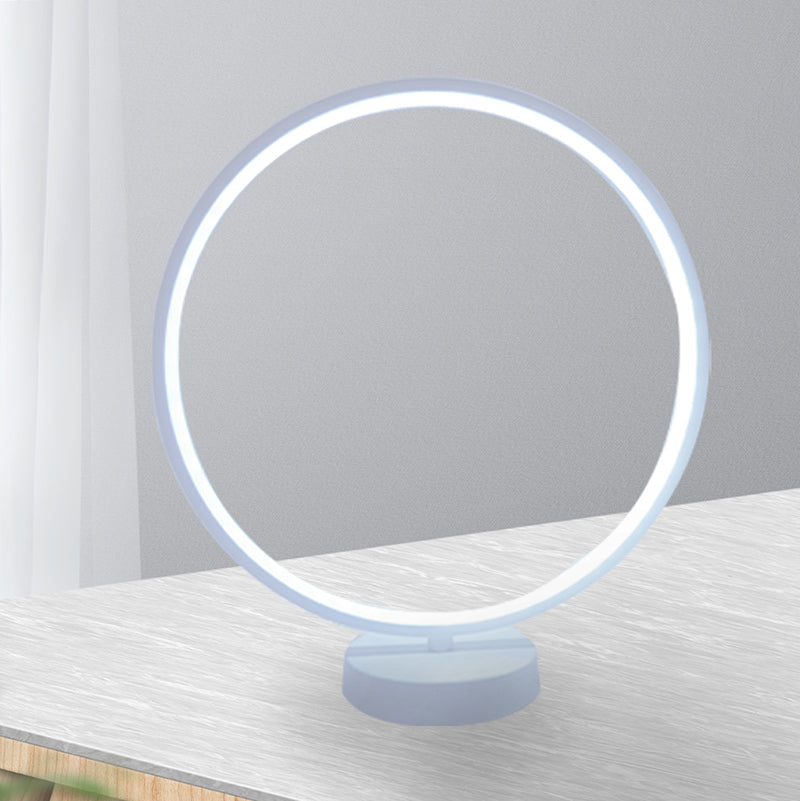 Metal Circle Table Lamp Nordic Circle RGB 1 Light Table Lamp for Bedroom