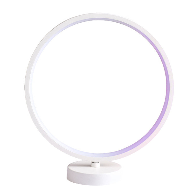 Metal Circle Table Lamp Nordic Circle RGB 1 Light Table Lamp for Bedroom