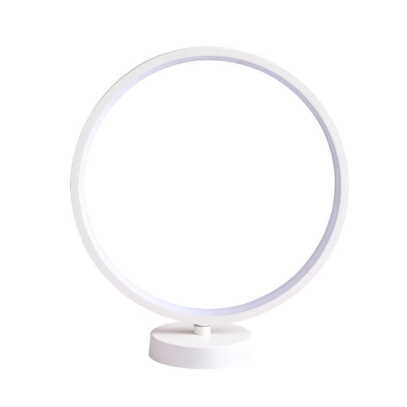 Metal Circle Table Lamp Nordic Circle RGB 1 Light Table Lamp for Bedroom