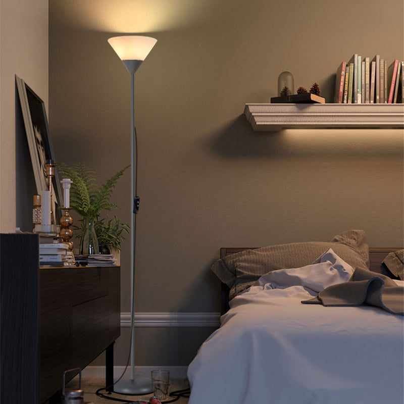 Lámpara gris cónica de antorchiere nórdica de metal de 1 luces para dormitorio para dormitorio