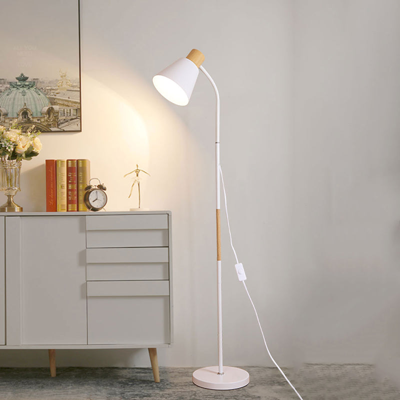 Noordse flexibele arm vloerlicht metallic 1 lampstudieruimte Standing Light