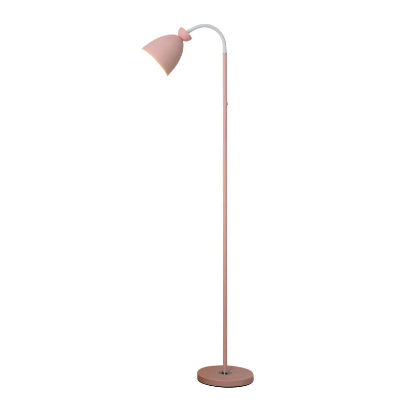 Macaron Bell Leesvloer Lamp metaal 1 kop Bed Bevloer Licht met flexibele arm