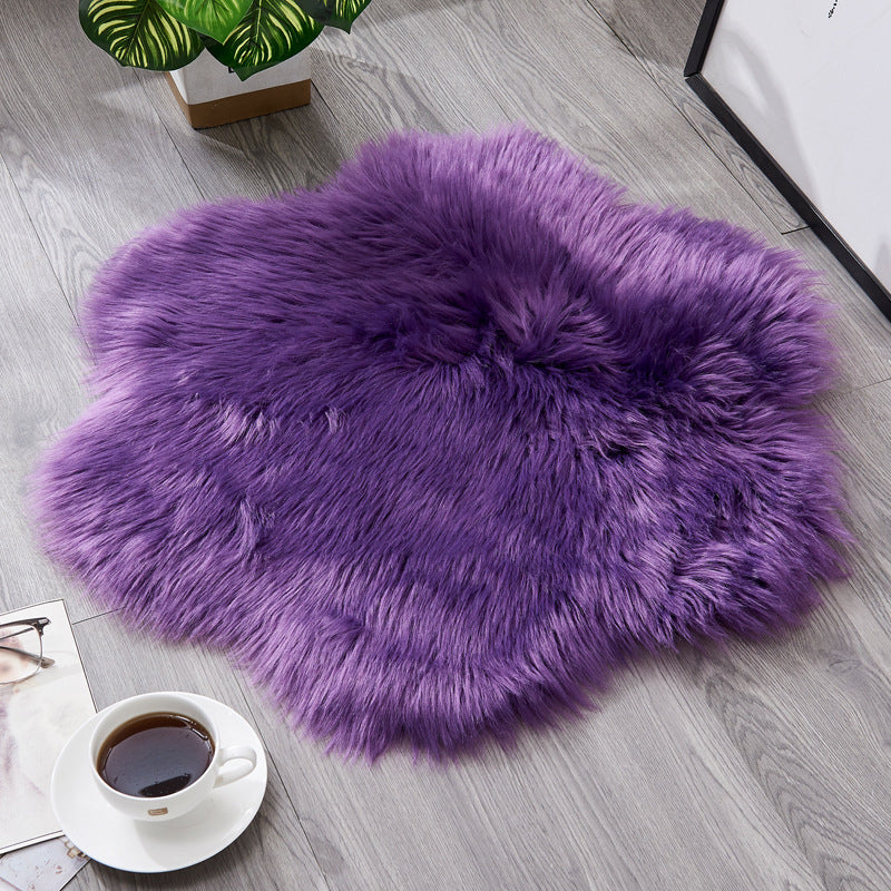 Modern Solid Color Plum Carpet Area Rug Easy Care Rug for Bedroom Home Decor