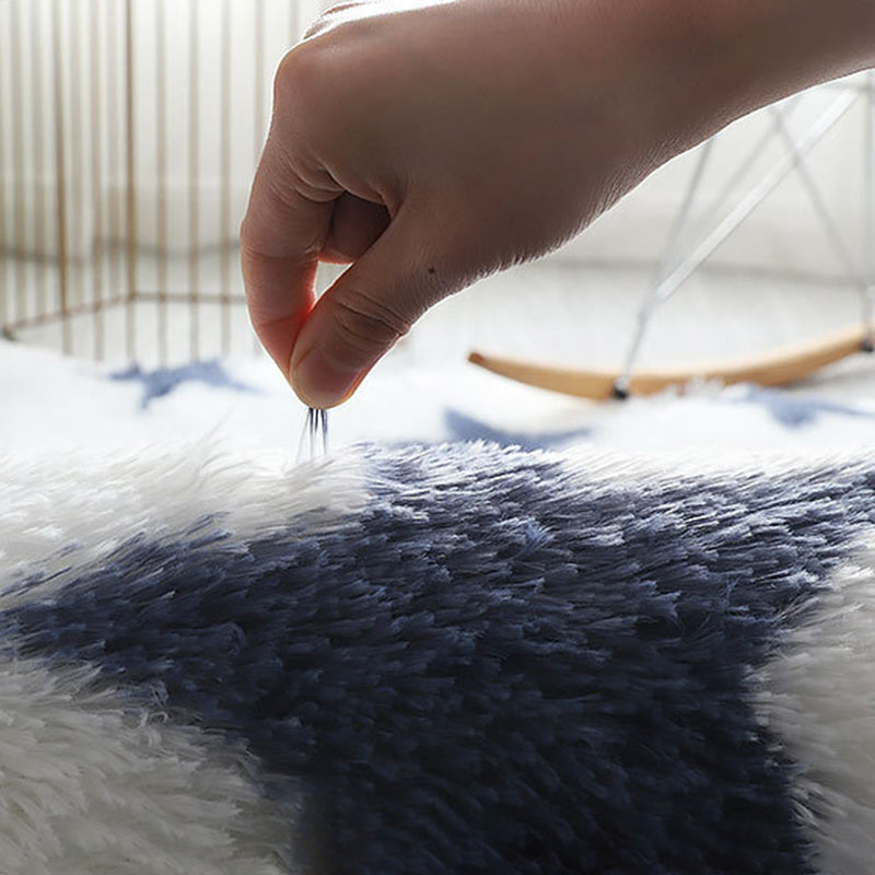 Tapis rond géométrique simple tapis de tapis de compagnie facile à soigner pour la chambre à coucher