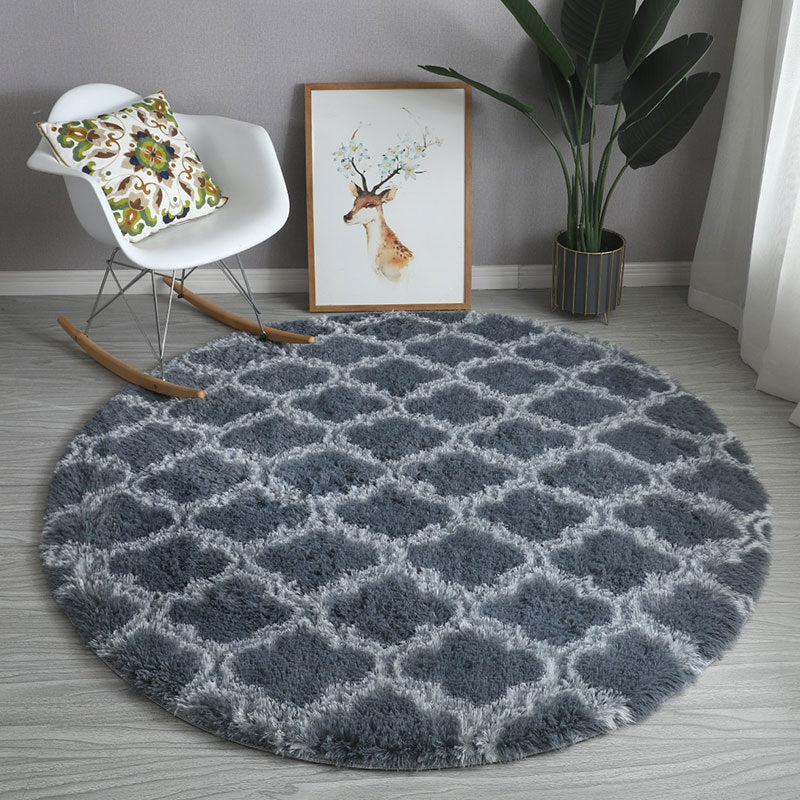 Simple Geometric Round Rug Indoor Rug Easy Care Pet Friendly Carpet for Bedroom