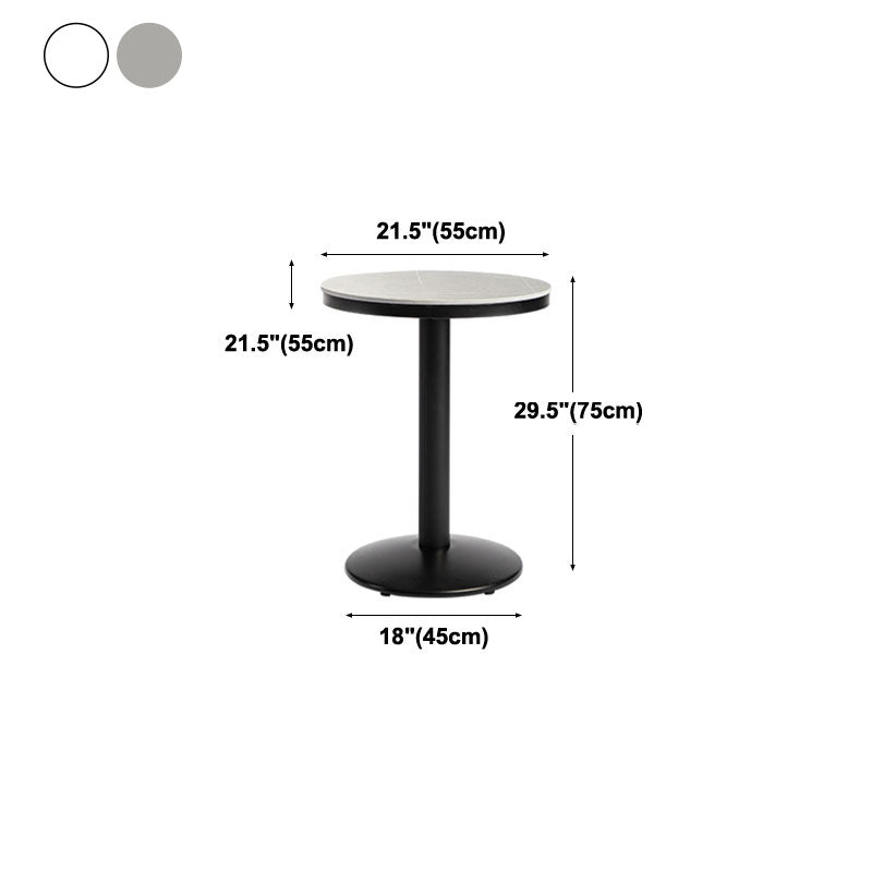 Industrial Style Marble Cocktail Bar Table Black Metal Base Bar Table