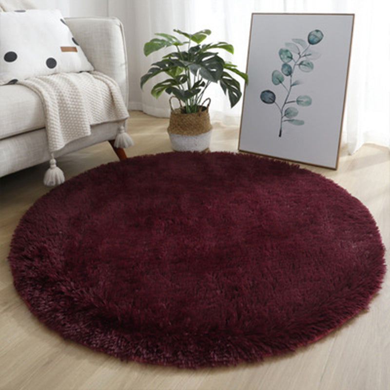 Simple Round Area Rug Polyester Carpet Indoor Rug for Sleeping Room Decoration