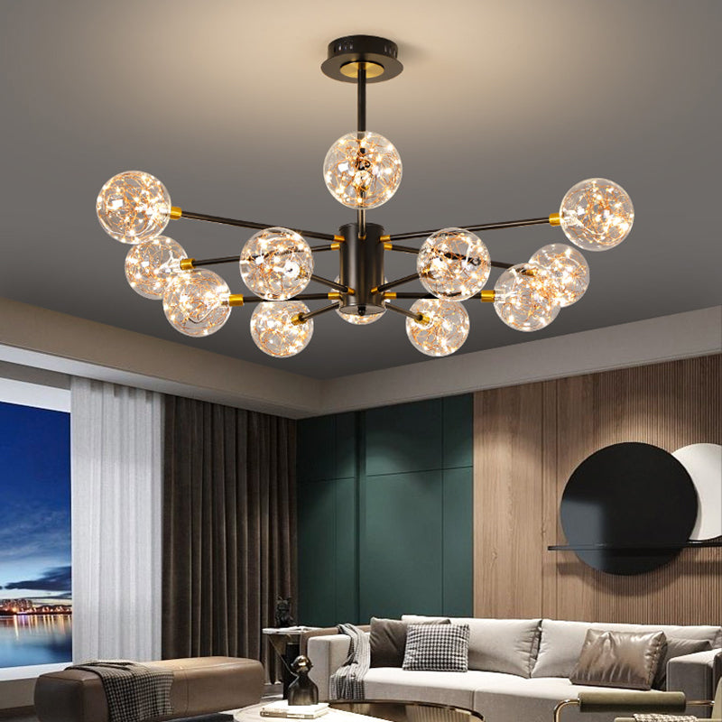 Contemporary Clear Glass Ceiling Pendant Light Global Hanging Pendant Light