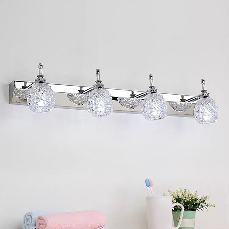 Luz de espejo de maquillaje simple Nordic Nordic Moderia baño de vidrio de vidrio Mirador de lámpara de espejo de sombra