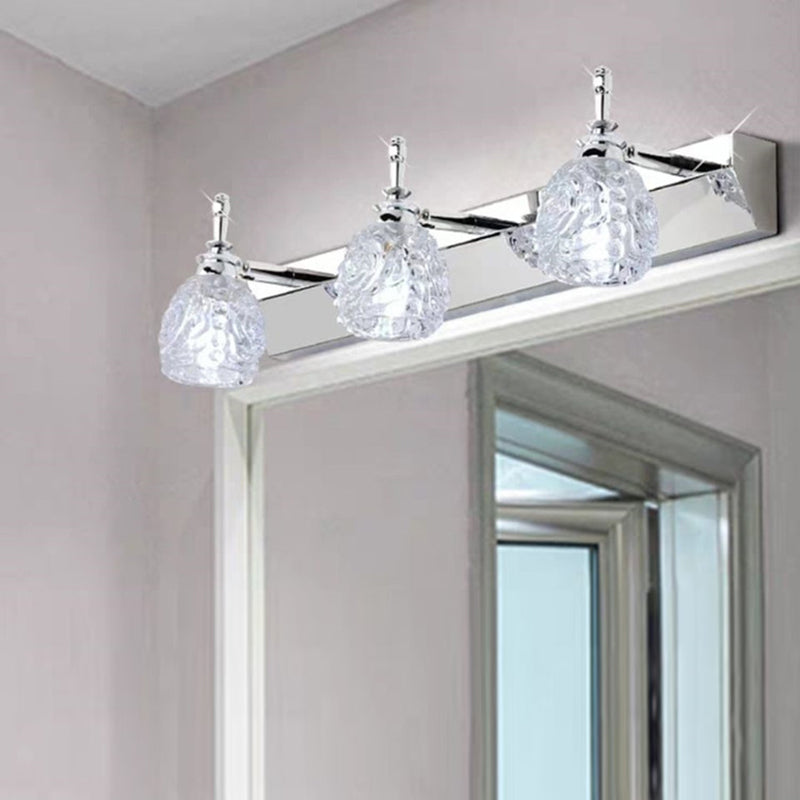 Luz de espejo de maquillaje simple Nordic Nordic Moderia baño de vidrio de vidrio Mirador de lámpara de espejo de sombra