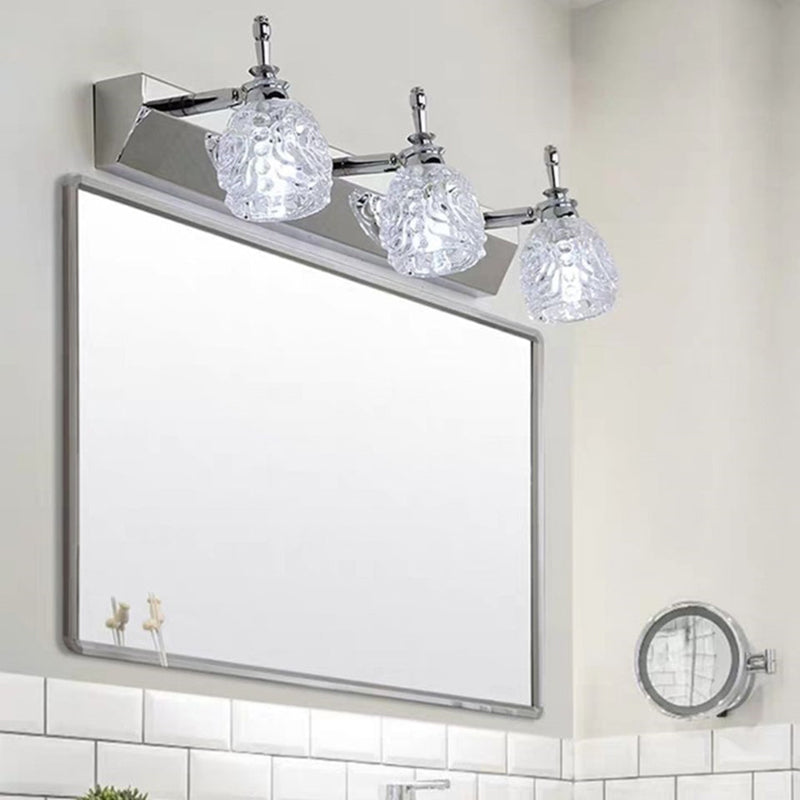 Luz de espejo de maquillaje simple Nordic Nordic Moderia baño de vidrio de vidrio Mirador de lámpara de espejo de sombra