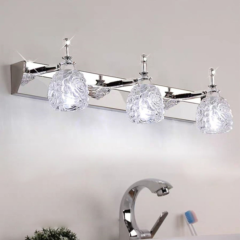 Luz de espejo de maquillaje simple Nordic Nordic Moderia baño de vidrio de vidrio Mirador de lámpara de espejo de sombra